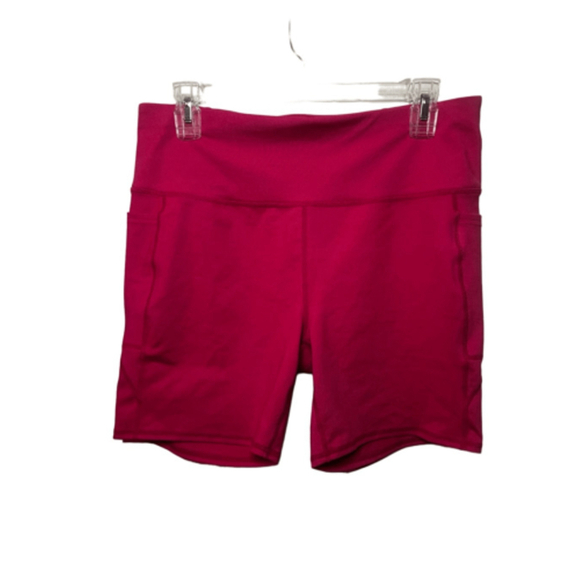 Skechers High Waisted Pink Biker Shorts with Pockets Size L - Picture 1 of 10